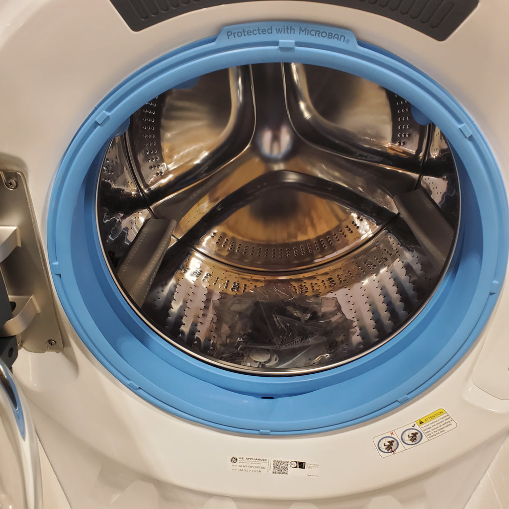 GE ENERGY STAR 4.8 cu. ft. Capacity Smart Front Load Washer with UltraFresh Vent System with OdorBlock GFW550SSNWW - New in Box and GE ENERGY STAR 7.8 cu. ft. Smart Frontload Electric Dryer with Sensor Dry 15021 - GFD55ESSNWW - New in Box