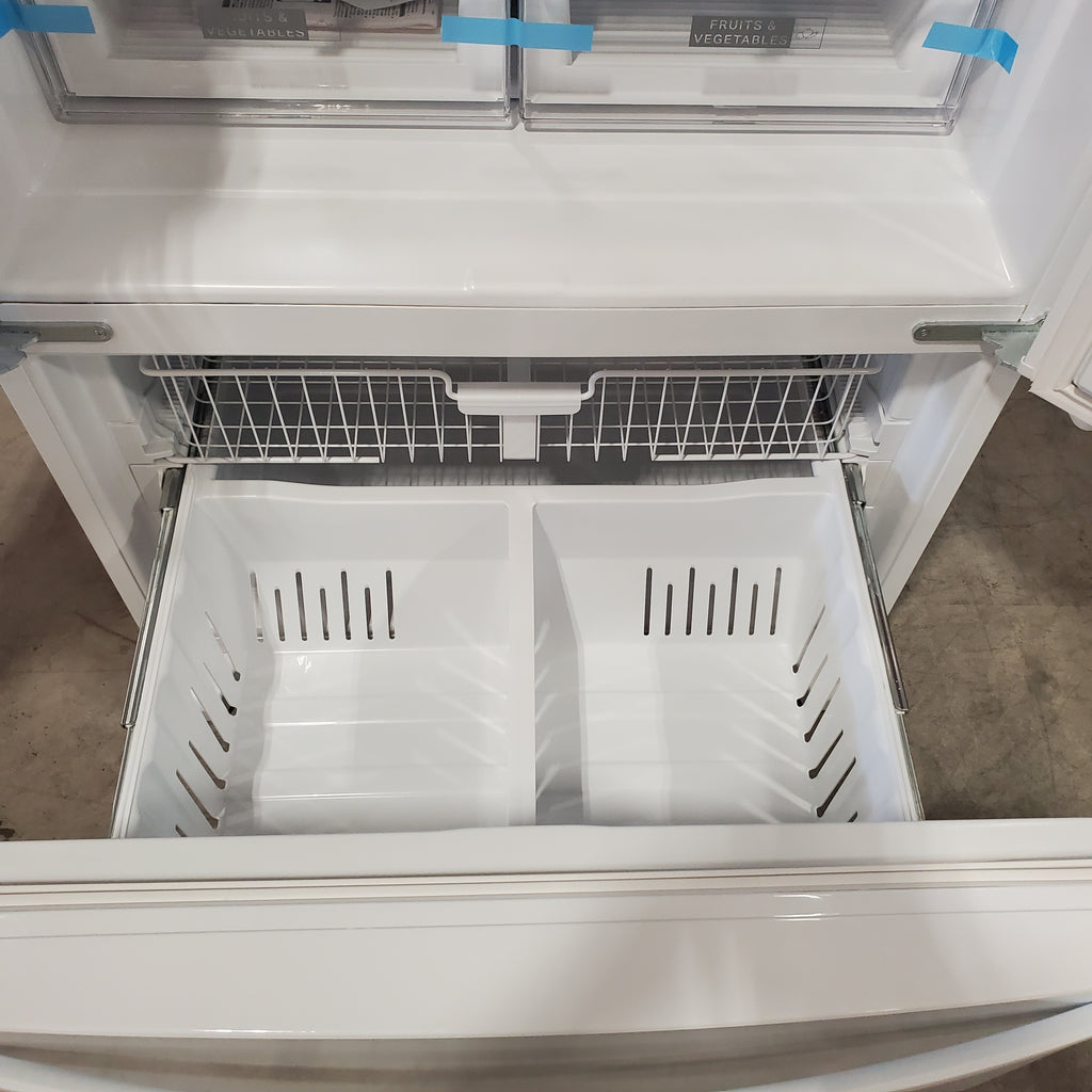 Pictures of Whirlpool 36 in. 24.7 cu. ft. Wide French Door Bottom Mount Refrigerator with Maximum Ice Capacity in White WRFF3436RW - Scratch & Dent (Minor) - Neu Appliance Outlet - Discount Appliance Outlet in Austin, Tx