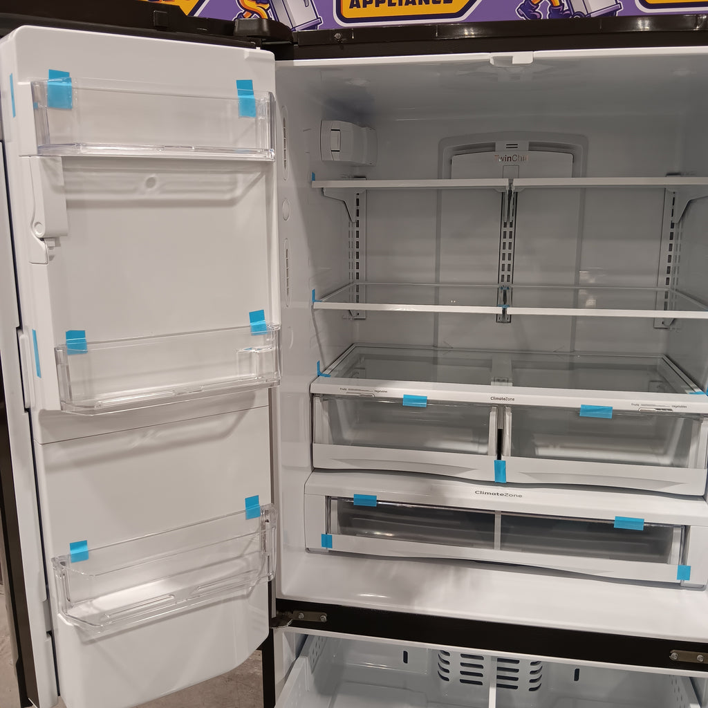 Pictures of GE Energy Star 3 Door French Door 27.7 Cu. Ft. Refrigerator with TwinChill Evaporators in Fingerprint Resistant Stainless Steel 6SD135 - GFE28GYNFS - Open Box - Neu Appliance Outlet - Discount Appliance Outlet in Austin, Tx