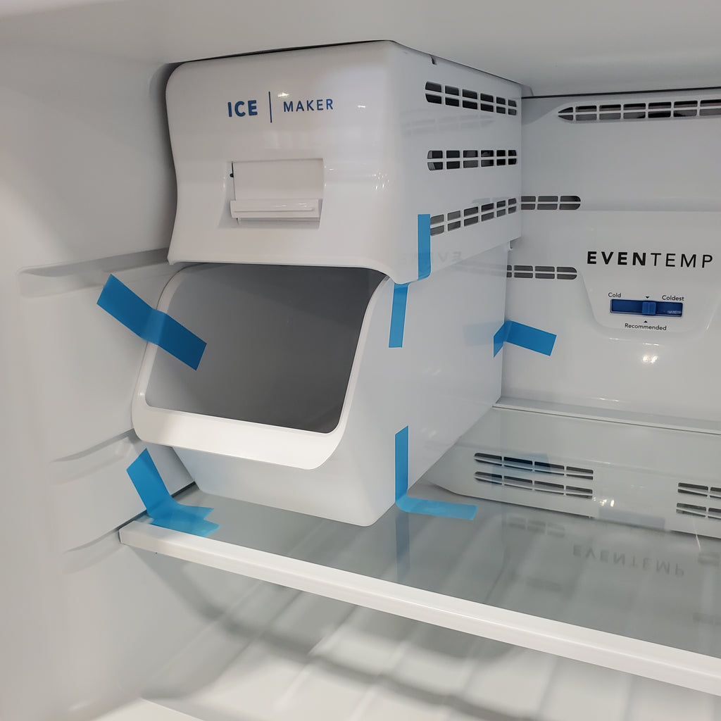 Pictures of Frigidaire White 20 Cu. Ft. Garage Ready Top Freezer Refrigerator With Ice Maker Installed FFTR2045VW - Scratch & Dent - Minor - Neu Appliance Outlet - Discount Appliance Outlet in Austin, Tx