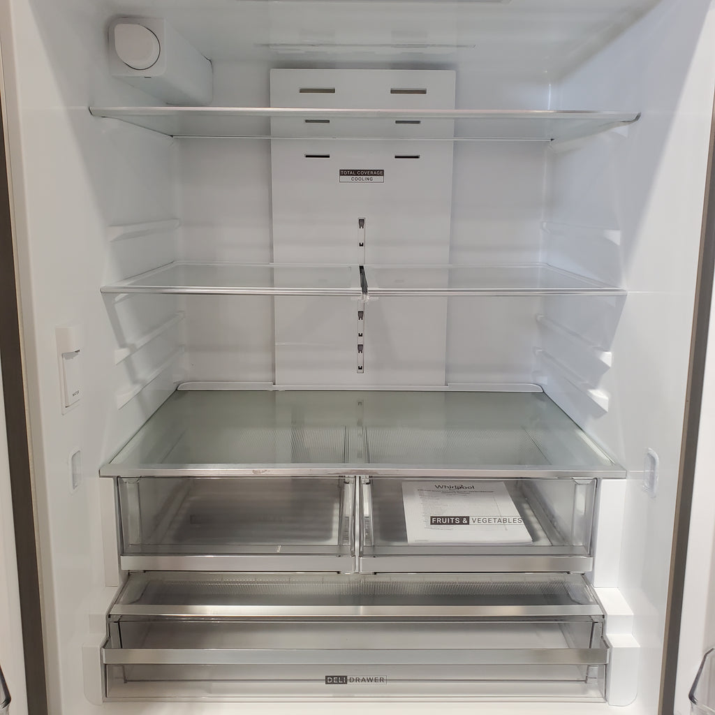 Whirlpool 31 cu. ft. Standard Depth French Door Refrigerator in Fingerprint Resist Stainless Finish w/ Interior Dispenser 22133SD213 - WRFF3336SZ - Scratch & Dent (Moderate)