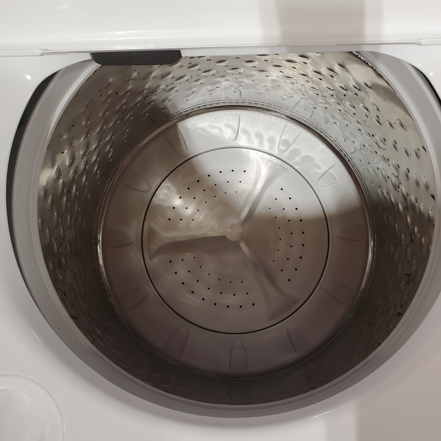 Whirlpool White Top Load 4.6 Cu. Ft. Washer with Built-In Faucet WTW5010LW - Scratch & Dent (Minor) and Whirlpool White Electric 7.0 Cu. Ft. Dryer with Moisture Sensing 16201 - WED5010LW - Scratch and Dent (Minor)
