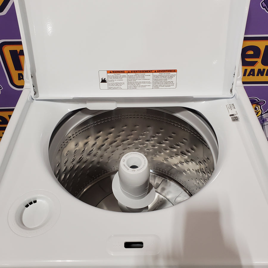 Maytag 4.5 cu. ft. Capacity Top Load Washer with Power™ Agitator and Deep Fill MVW4505MW - Open Box and Maytag 7.0 cu. ft. Capacity Top Load Electric Wrinkle Prevent Dryer 16246 - MED4500MW - Open Box