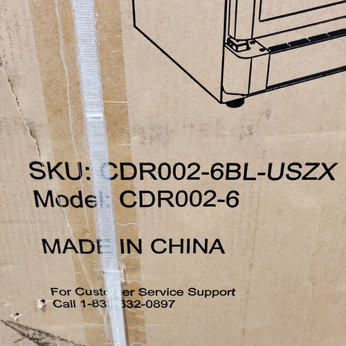 Euhomy 21.3 in. Single Zone 220-Cans Freestanding/Built-in Beverage Refrigerator Cooler in Black with LED Light, See-Thru Door 251310SD894 - CDR002-6BL - New in Box