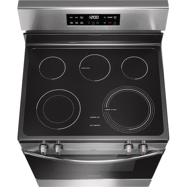 Frigidaire Fingerprint Stainless Steel Electric 30 Inch 5 Burner Ranch with Even Temp Element and Even Baking Technology FCRE306LAF - Open Box