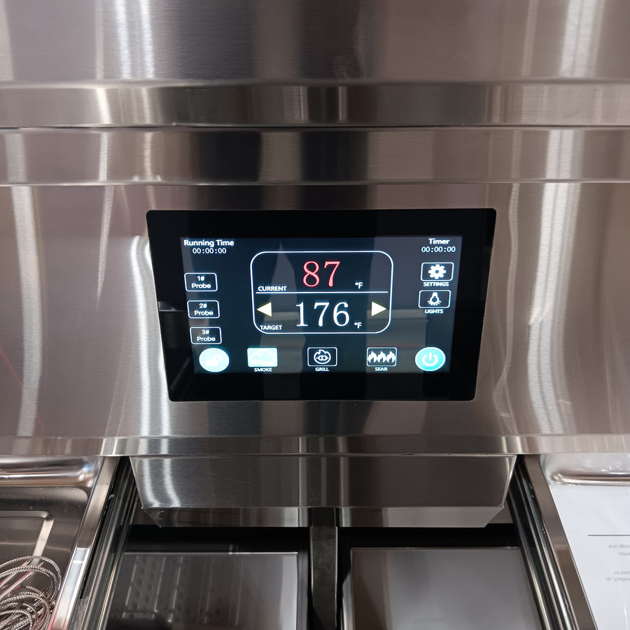 Coyote 36 Inch Freestanding Pellet Grill on Cart, Stainless Steel, Intuitive Digital Touch Control C1P36-FS - Scratch & Dent (Minor)