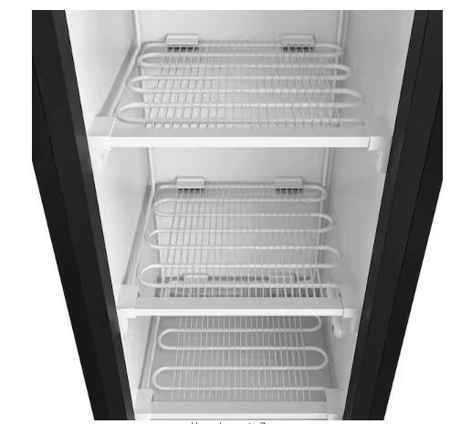 Pictures of Koolmore 17 in. 6.5 cu. ft. Manual Defrost Slim Commercial Merchandiser Upright Freezer in Black 25139SD820 - KM-MDF-17S - Scratch & Dent (Moderate) - Neu Appliance Outlet - Discount Appliance Outlet in Austin, Tx