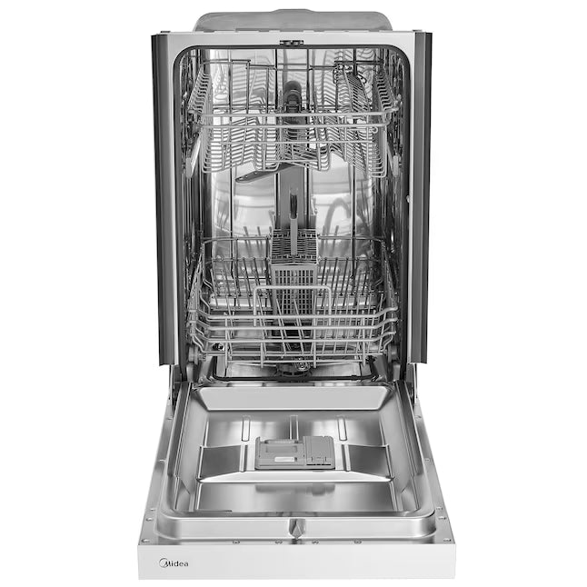 Midea 18-in Front Control Built-in Dishwasher, 52-Decibel in White MDF18A1AWW - Scratch & Dent (Minor)