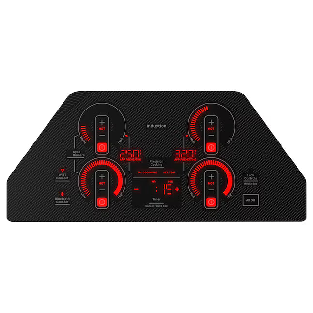 GE Profile 30 in. 4 Burner Element Smart Smooth Induction Touch Control Cooktop in Black PHP7030DTBB - Open Box