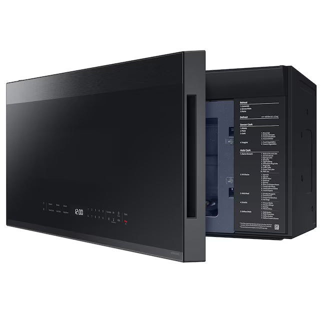 Samsung Bespoke 2.1 Cu. Ft. Over-the-Range Microwave with Sensor Cooking and Edge to Edge Glass Display in Matte Black Steel ME21DG6500MTAA - New in Box