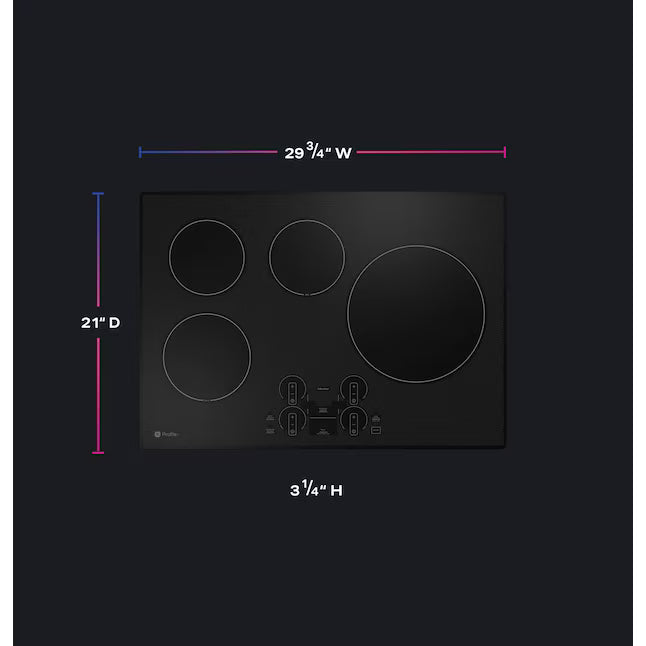 GE Profile 30-in 4 Burners Black Smart Compatible Induction Cooktop with Bridge Element PHP9030DTBB - Open Box