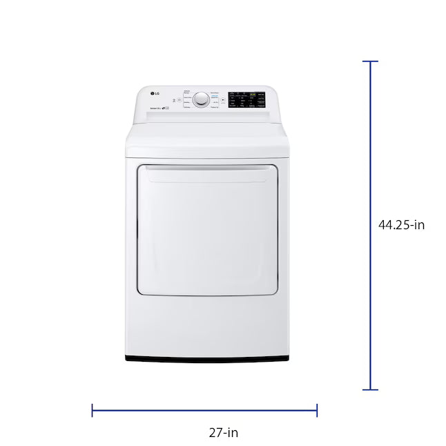 LG Electric White 7.3 Cu. Ft. Dryer with Sensor Dry DLE7100W - Certified Refurbished
