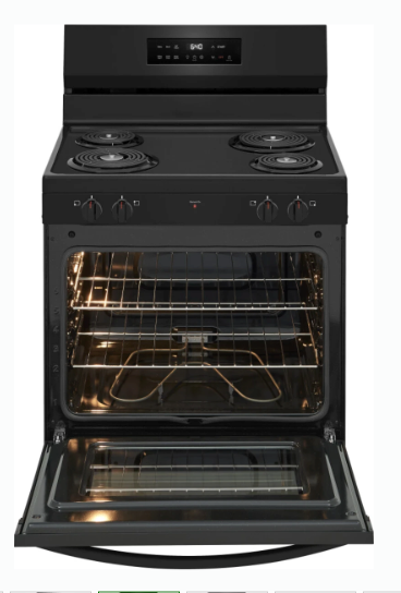 Frigidaire 30 Inch Freestanding Electric Range with 4 Coil Elements, 5.3 cu. ft. Oven Capacity, and Even Baking Technology FCRC3022BB - New in Box