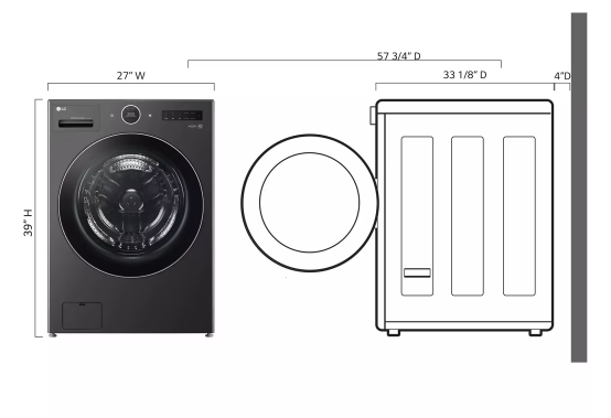 Pictures of LG Black Steel 5.0 Cu. Ft. All in One WashCombo with Inverter HeatPump Technology WM6998HBA - New in Box - Neu Appliance Outlet - Discount Appliance Outlet in Austin, Tx