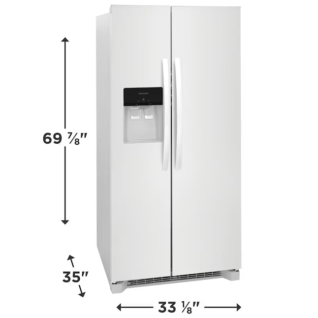 Frigidaire 22 Cu. Ft. 33" Standard-Depth Side-by-Side Refrigerator in White 22132SD138 - FRSS2323AW - Scratch & Dent (Minor)