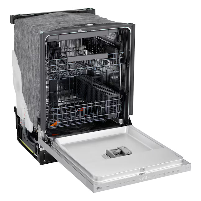 LG FlushFit 24" Top Control Smart Built-In Stainless Steel Tub Dishwasher with 3rd Rack, AutoVent Dry and 46dBA in Stainless Steel LDNPQ445S - Scratch & Dent (Minor)