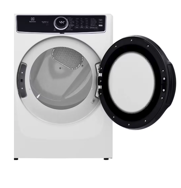 Electrolux 4.5 Cu.Ft. Stackable Front Load Washer with Steam and SmartBoost Wash System ELFW7637AW  - Open Box and Electrolux 8.0 Cu. Ft. Front Load Perfect Steam™ Gas Dryer with LuxCare® Dry and Instant Refresh ELFG7626BW - Scratch & Dent (Minor)