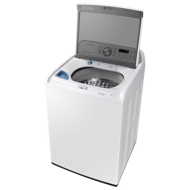 Samsung 4.5-cu ft High Efficiency Impeller Medium Top-Load Washer in White WA45T3400AW - Certified Refurbished and Samsung 7.2-cu ft Electric Dryer in White DV400EWHDWR - Certified Refurbished