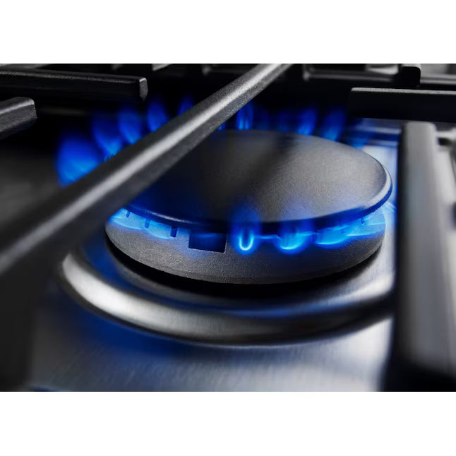 KitchenAid 4 Burners Convection Oven with Downdraft Exhaust Slide-In Dual Fuel Range in Stainless Steel KSDG950ESS - Scratch & Dent (Minor)
