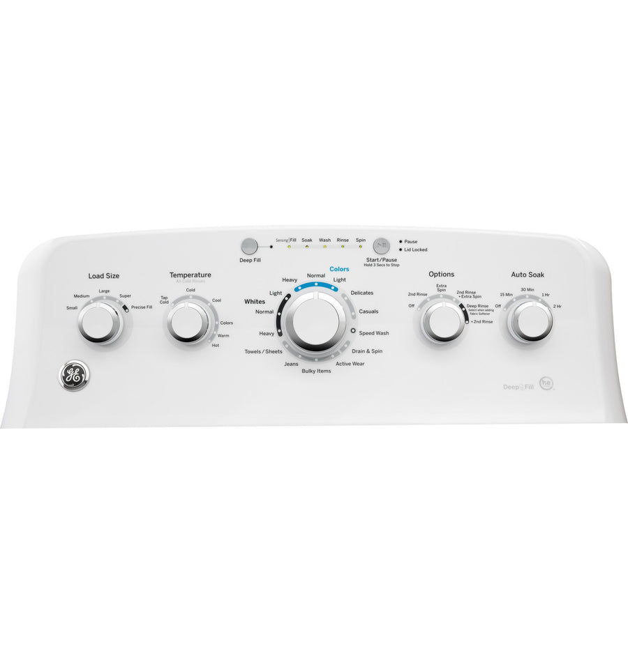 GE White Top Load 4.2 Cu. Ft. Washer with Stainless Steel Basket and Dual Action Agitator 05121CR89 - GTW460ASJWW - Certified Refurbished