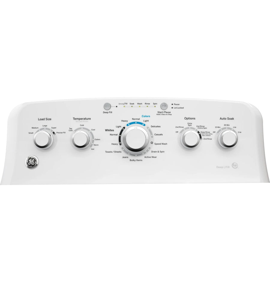 GE White Top Load 4.2 Cu. Ft. Washer with Stainless Steel Basket and Dual Action Agitator GTW460ASJWW - Certified Refurbished