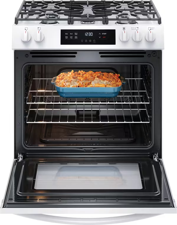 Frigidaire 5 Burners 5.1-cu ft Slide-In Natural Gas Range in White 20531SD522 - FCFG3062AW - Scratch & Dent (Minor)