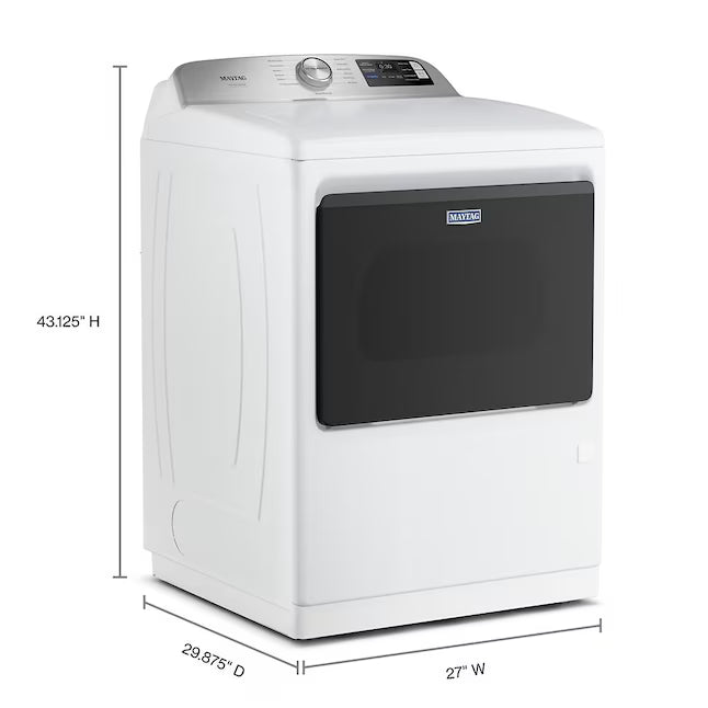 Maytag Pet Pro 7.4-cu ft Vented Electric Dryer with Steam Cycle in White 22132SD119 - MED7205RW - Scratch & Dent (Minor)