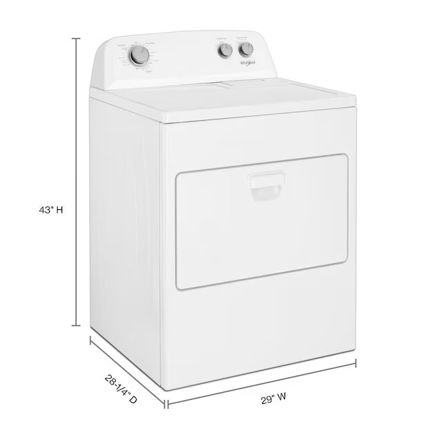 Whirlpool White Top Load 3.8 Cu. Ft. Washer with Late Lid Lock WTW4655JW2 - Certified Refurbished and Whirlpool 7.0 cu. ft. Electric Dryer with Auto-Moisture Sensing WED4850HW - Certified Refurbished