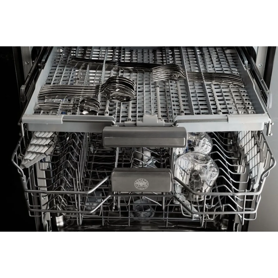 Bertazzoni 24 Inch Fully Integrated Built-In Dishwasher with 15 Place Setting Capacity, 6 Wash Cycles, Standard 3rd Rack, and 42 dBA DW24T3IXV - Scratch & Dent (Minor)