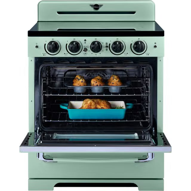 Unique 30' Classic Retro Induction Range Summer Mint Green UNQ30CRICLG - Open Box