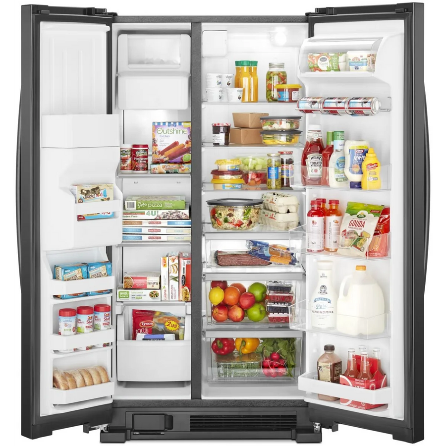 Whirlpool 21.4 cu. ft. Side by Side Refrigerator in Black WRS321SDHB -Scratch & Dent (Major)