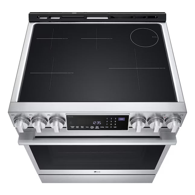 LG STUDIO 30 in. 6.3 cu. ft. 5-Burner Elements SMART Slide-In Induction Range in Stainless Steel with Air Fry, Energy Star 22121525 - LSIS6338FE - Scratch & Dent (Minor)