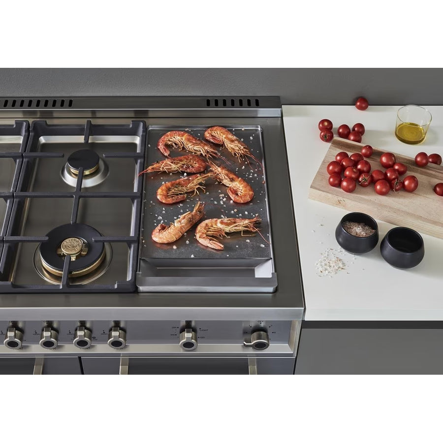 Bertazzoni Master Series 48 Inch Freestanding Gas Range with 6 Sealed Burners, 7 cu. ft. Total Oven Capacity, Double Oven, European Convection Oven, and Electric Griddle: Natural Gas 11113107 - MAS486BTFGMX - Scratch & Dent (Minor)