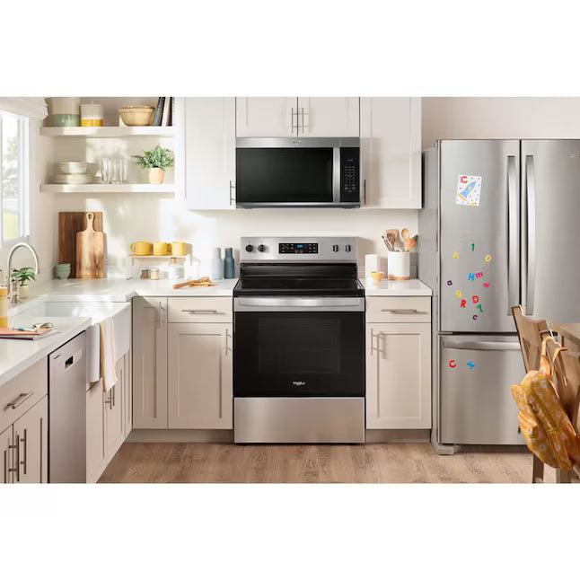 Whirlpool 1.9-cu ft Over-the-Range Microwave with Sensor Cooking in Stainless Steel WMMS3330RZ - Open Box