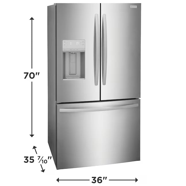 Frigidaire 28 Cu. Ft. French Door Refrigerator in Fingerprint Resistant Stainless Steel 22134SD234 - FRFS282LAF - Scratch & Dent (Moderate)