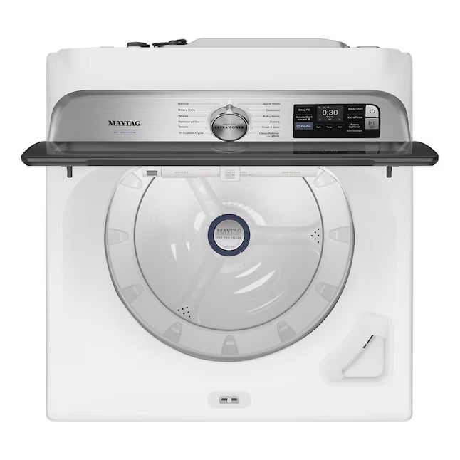 Maytag 5.3 cu. ft. Pet Pro Top Load Washer in White with Impeller, Extra Power and Sanitize Cycle with Oxi 22521689 - MTW7200RW - Scratch & Dent (Minor)