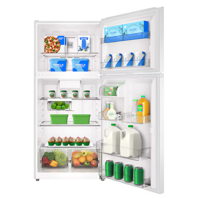 Midea Fingerprint Resistant 20.5-cu ft Top-Freezer Refrigerator (White) Garage Ready ENERGY STAR Certified MRT21D3BWW - Open Box