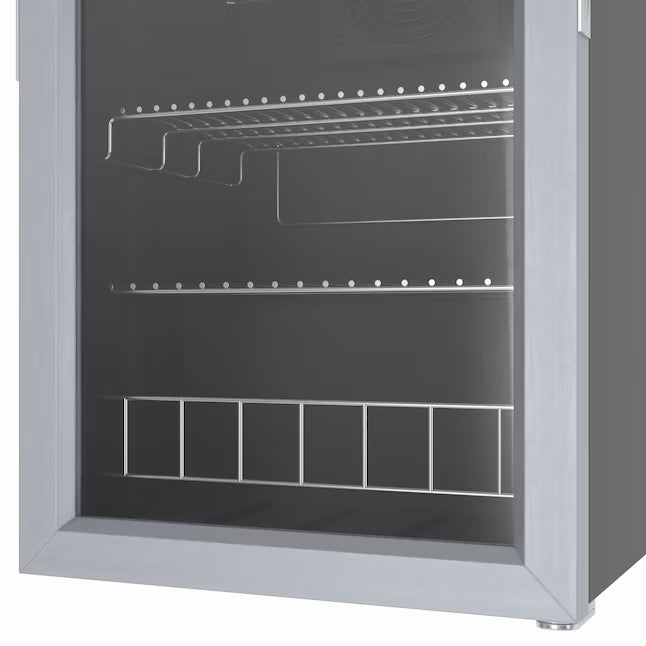 EdgeStar 17.00-in W 80-Can Capacity Black Cabinet Stainless Steel Door Freestanding Indoor Beverage Refrigerator with Glass Door BWC91SS - Scratch & Dent (Minor)