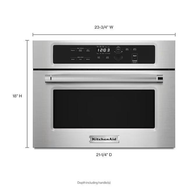 KitchenAid 1.4-cu ft 1000-Watt 23.75-in Built-In Microwave in Stainless Steel KMBS104ESS - Scratch & Dent (Minor)
