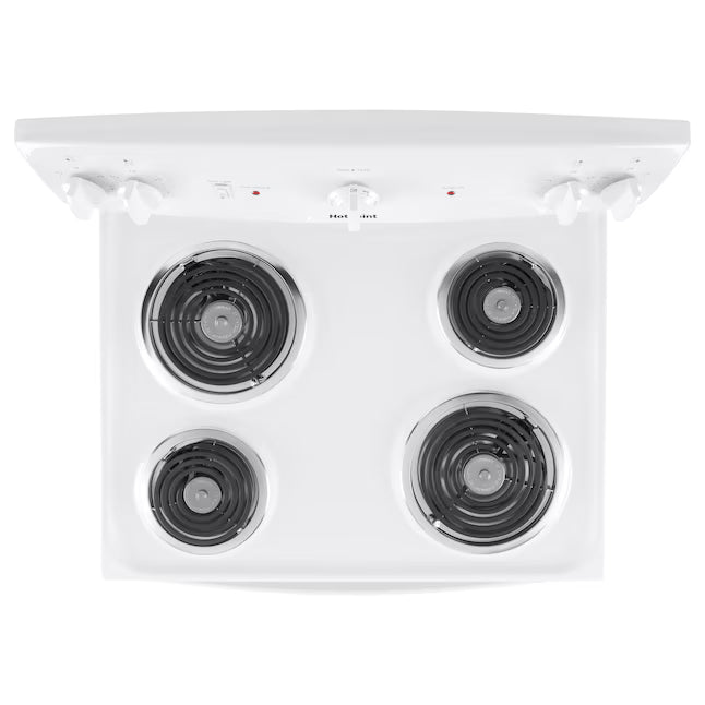 Hotpoint White 30-in 4 Burners 5-cu ft Freestanding Electric Range with Sensi Temp Technology RBS330DRWW - Scratch & Dent (Minor)