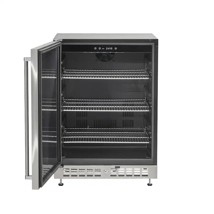 Coyote 24 Inch 5.1 Cu. Ft. Outdoor Rated Built-In Refrigerator C124R-S - Scratch & Dent (Moderate)