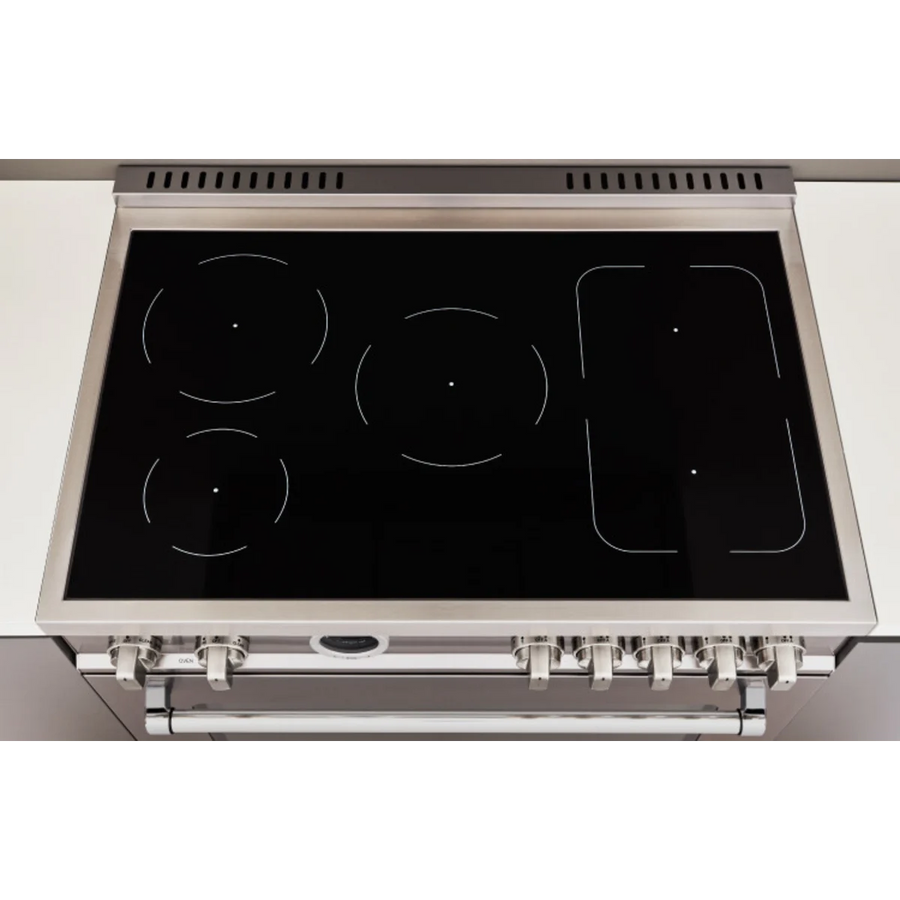 Bertazzoni Professional Induction Range with 5 Element Burners, 5.7 Cu. Ft. Oven Capacity, Self Clean, Food Temperature Probe, and Elegant Digital Gauge PROF365INSROT - Scratch & Dent (Minor)