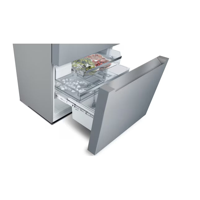 Bosch 800 Series 21 cu. ft. Smart Counter Depth 4-Door French Door Recessed Handle Refrigerator Stainless Steel, Ice and Water B36CL80ENS - Scratch & Dent (Moderate)
