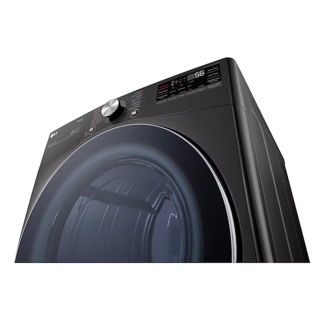 LG TurboSteam 7.4-cu ft Stackable Vented Gas Dryer with Steam Cycle in Black Steel DLGX4201B - Scratch & Dent (Minor)