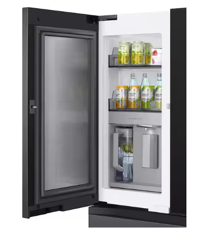 Samsung Bespoke Counter-Depth 22.5-cu ft 4 -Door Smart Compatible French Door Refrigerator with Dual Ice Maker with Water Dispenser and Door within Door in Stainless Steel ENERGY STAR Certified 30133SD138 - RF23BB8900QK - Scratch & Dent (Minor)