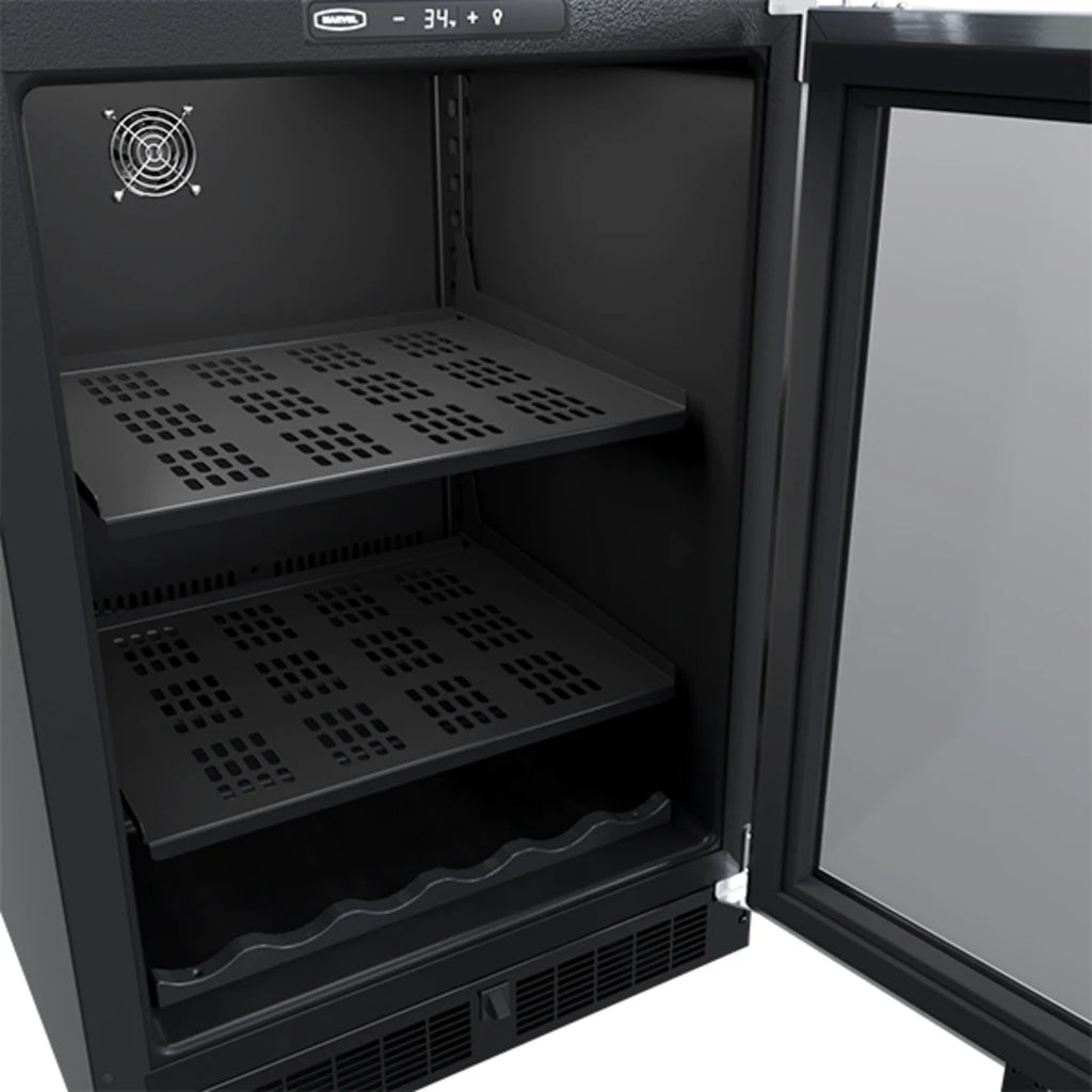 Marvel 24 Inch Built-In Undercounter Beverage Center with 6 Bottle/190 Can Capacity, Dynamic Cooling Technology, Digital Controls, Reversible Door, and ENERGY STAR® Certified 11113229 - MLBV124SG01A - Open Box