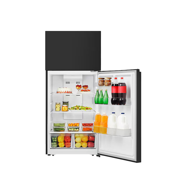 Hisense 18.0-cu ft Standard-Depth 30.0-in Wide Top-Freezer Refrigerator in Black HRT180N6ABD - Open Box