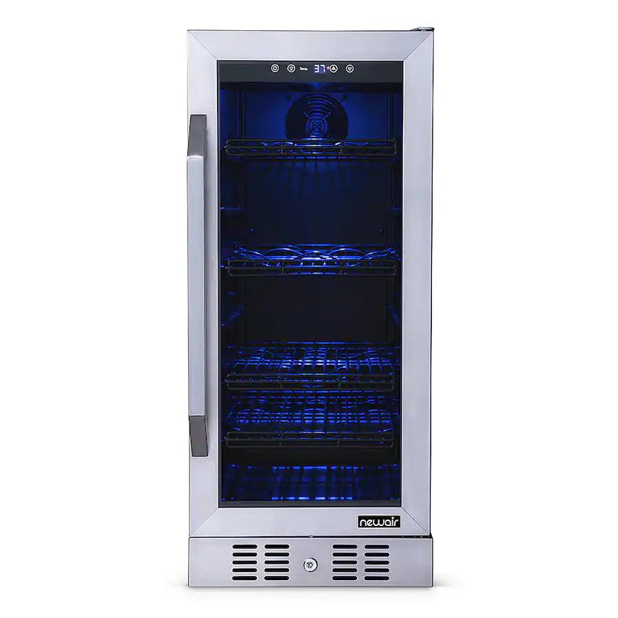 NewAir 15 in. FlipShelf 33 Wine Bottles & 80 Cans Built-in Beverage and Wine Cooler in Stainless Steel with Reversible Shelves SA628 - NWB060SS00 - Open Box