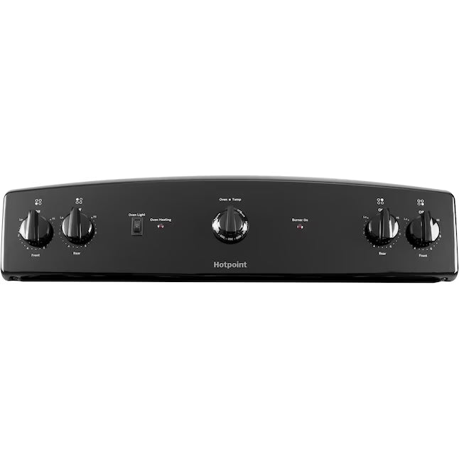 Hotpoint 30-in 4 Burners 5.0-cu ft Freestanding in Black RBS330DR4BB - Scratch & Dent (Minor)