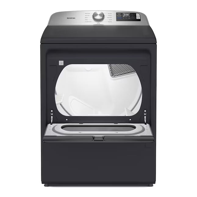 Maytag 7.4 cu. ft. vented Top Load Gas Dryer in Midnight Steel with Extra Power MGD6205RF - Scratch & Dent (Minor)